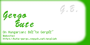 gergo bute business card
